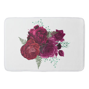 Elegant Magenta Roos Floral Bouquet Badmat