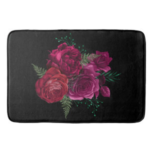 Elegant Magenta Roos Floral Bouquet Badmat