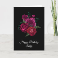 Elegant Magenta Roos Floral Bouquet Birthday