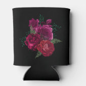 Elegant Magenta Roos Floral Bouquet Blikjeskoeler (Achterkant)