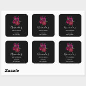 Elegant Magenta Roos Floral Bouquet Business Vierkante Sticker (Vel)