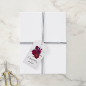 Elegant Magenta Roos Floral Bouquet Cadeaulabel (Met Touw)