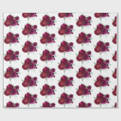 Elegant Magenta Roos Floral Bouquet Cadeaupapier (Vlak)