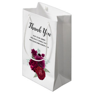 Elegant Magenta Roos Floral Bouquet Dank je Klein Cadeauzakje