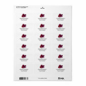 Elegant Magenta Roos Floral Bouquet Etiket (Full Sheet)