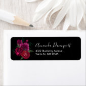 Elegant Magenta Roos Floral Bouquet Etiket (Insitu)