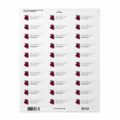Elegant Magenta Roos Floral Bouquet Etiket (Full Sheet)