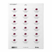 Elegant Magenta Roos Floral Bouquet Etiket (Full Sheet)