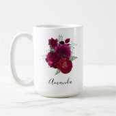 Elegant Magenta Roos Floral Bouquet Koffiemok (Links)