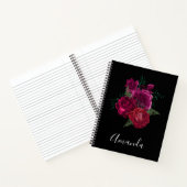 Elegant Magenta Roos Floral Bouquet Notitieboek (Binnen)