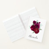 Elegant Magenta Roos Floral Bouquet Notitieboek (Binnen)
