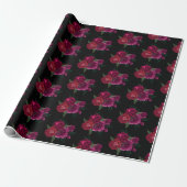 Elegant Magenta Roos Floral Bouquet Pattern Cadeaupapier (Uitgerold)
