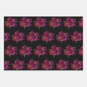 Elegant Magenta Roos Floral Bouquet Pattern Inpakpapier Vel (Voorkant)