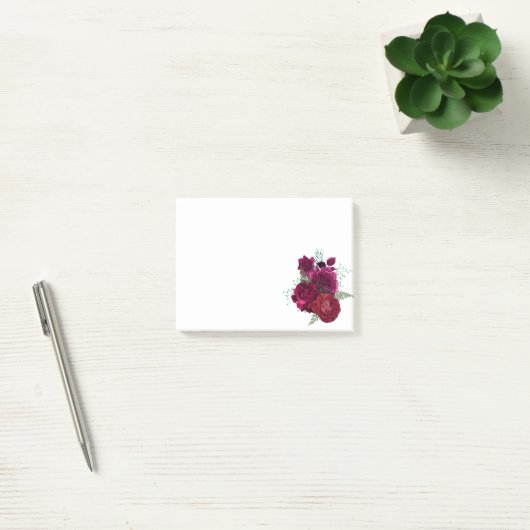 Elegant Magenta Roos Floral Bouquet Post-it® Notes (Kantoor)