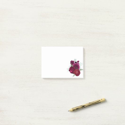 Elegant Magenta Roos Floral Bouquet Post-it® Notes (Op bureau)