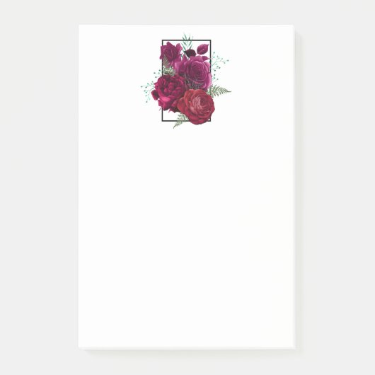 Elegant Magenta Roos Floral Bouquet Post-it® Notes (Voorkant)