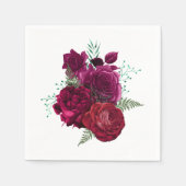 Elegant Magenta Roos Floral Bouquet Servet (Voorkant)