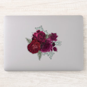 Elegant Magenta Roos Floral Bouquet Sticker