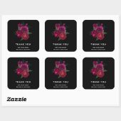 Elegant Magenta Roos Floral Bouquet Vierkante Sticker (Vel)