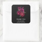 Elegant Magenta Roos Floral Bouquet Vierkante Sticker (Tas)
