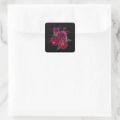 Elegant Magenta Roos Floral Bouquet Vierkante Sticker (Tas)