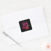 Elegant Magenta Roos Floral Bouquet Vierkante Sticker (Envelop)