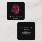 Elegant Magenta Roos Floral Bouquet Vierkante Visitekaartje (Voorkant / Achterkant)