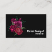 Elegant Magenta Roos Floral Bouquet Visitekaartje (Voorkant)