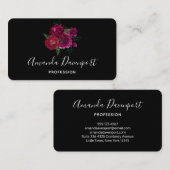 Elegant Magenta Roos Floral Bouquet Visitekaartje (Voorkant / Achterkant)