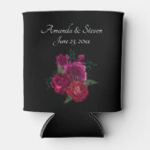 Elegant Magenta Roos Floral Bouquet Wedding Blikjeskoeler (Voorkant)