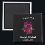 Elegant Magenta Roos Floral Bouquet Wedding Magneet<br><div class="desc">Een favoriete magneet met een prachtig afbeelding van een boeket van magenta en roze bloemen. Zwarte achtergrond.</div>