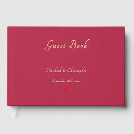 Elegant Magenta Roos Gold Weddings Jubileum Gastenboek