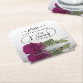 Elegant Magenta Roos Neem niet mijn Drink bruiloft Kartonnen Onderzetters (Gekanteld)