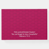 Elegant magenta roze douane WELKOM AAN ONS HUIS Gastenboek (Achterkant)
