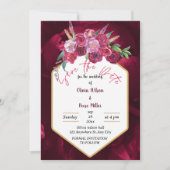 elegant magenta roze floral save the date kaart (Voorkant)