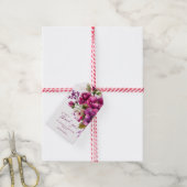 Elegant magenta roze Waterverf bruiloft Cadeaulabel (Met Touw)