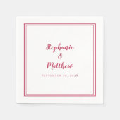 Elegant Magenta Simple Modern Minimalist Weddensch Servet (Voorkant)