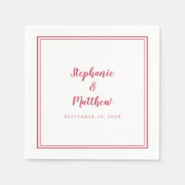 Elegant Magenta Simple Modern Minimalist Weddensch Servet