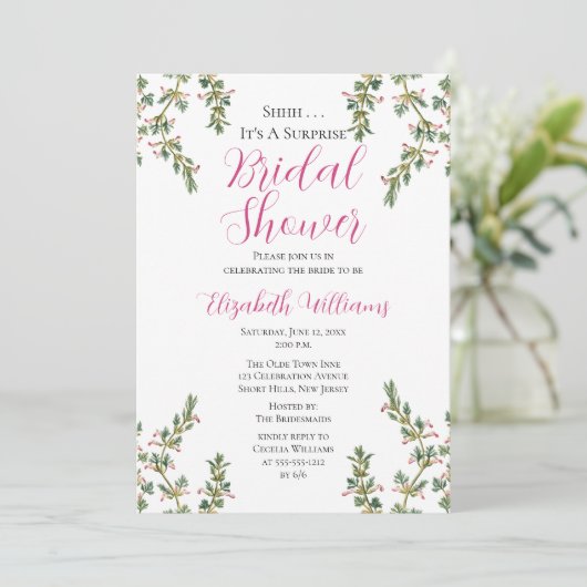 Elegant  Magenta verrassend Vrijgezellenfeest Kaart (Staand voorkant)