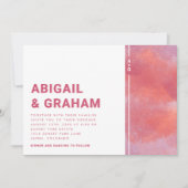 Elegant Magenta Wedding Uitnodiging (Voorkant)
