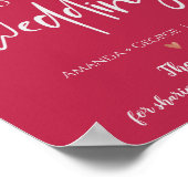 Elegant Magenta welkom in ons Poster voor bruiloft (Hoek)