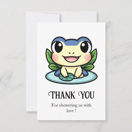 Elegant Magic Frog Baby shower Bedankkaart (Voorkant)