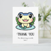 Elegant Magic Frog Baby shower Bedankkaart (Staand voorkant)