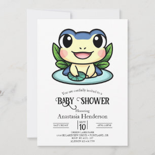 Elegant Magic Frog Baby shower Kaart