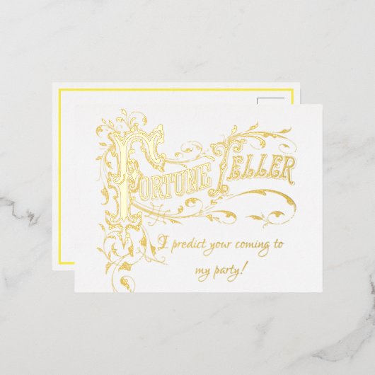 Elegant Magic Show Birthday Party Invitation Folie Uitnodiging Briefkaart (Voorkant / Achterkant)