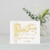 Elegant Magic Show Birthday Party Invitation Folie Uitnodiging Briefkaart (Staand Voorkant)