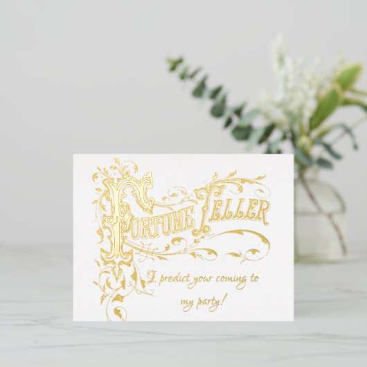 Elegant Magic Show Birthday Party Invitation Folie Uitnodiging Briefkaart (Staand Voorkant)