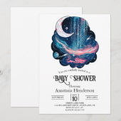 Elegant Magic Stars Baby shower Kaart (Voorkant / Achterkant)