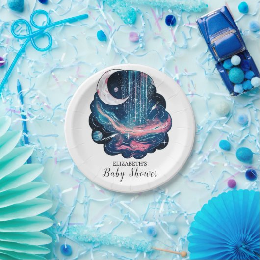 Elegant Magic Stars Baby shower Papieren Bordje (Feest)