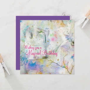 Elegant Magical Birthday Dancer Abstract Pastel Kaart